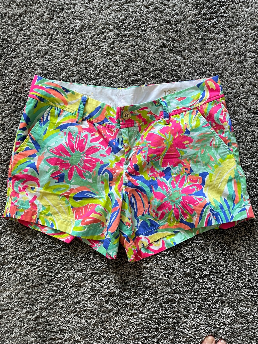 Lilly Pulitzer Neon Floral Cotton Bermuda Shorts